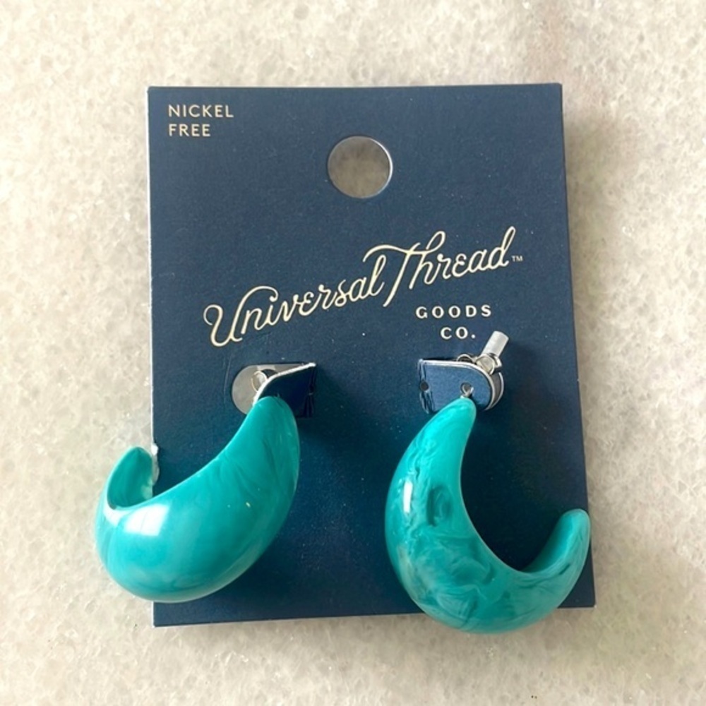 Universal Thread earrings Teal Green stud jewelry New